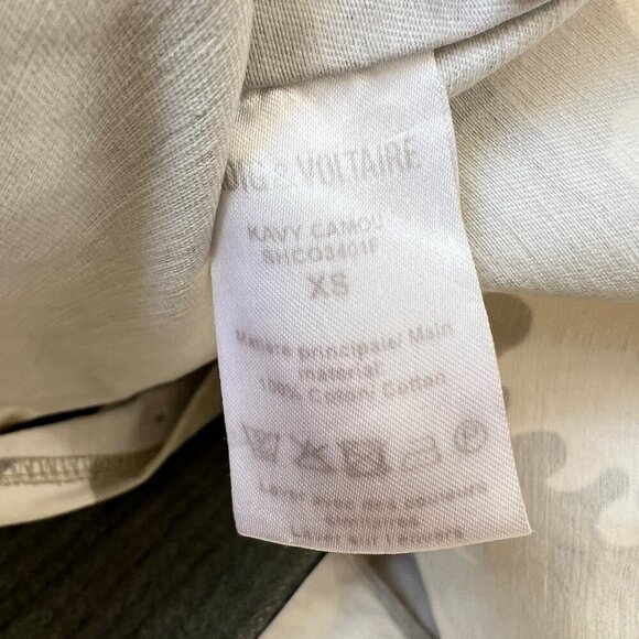Zadig & Voltaire Savy Camo jacket, white/ cream, green, Size XS - Picture 11 of 11